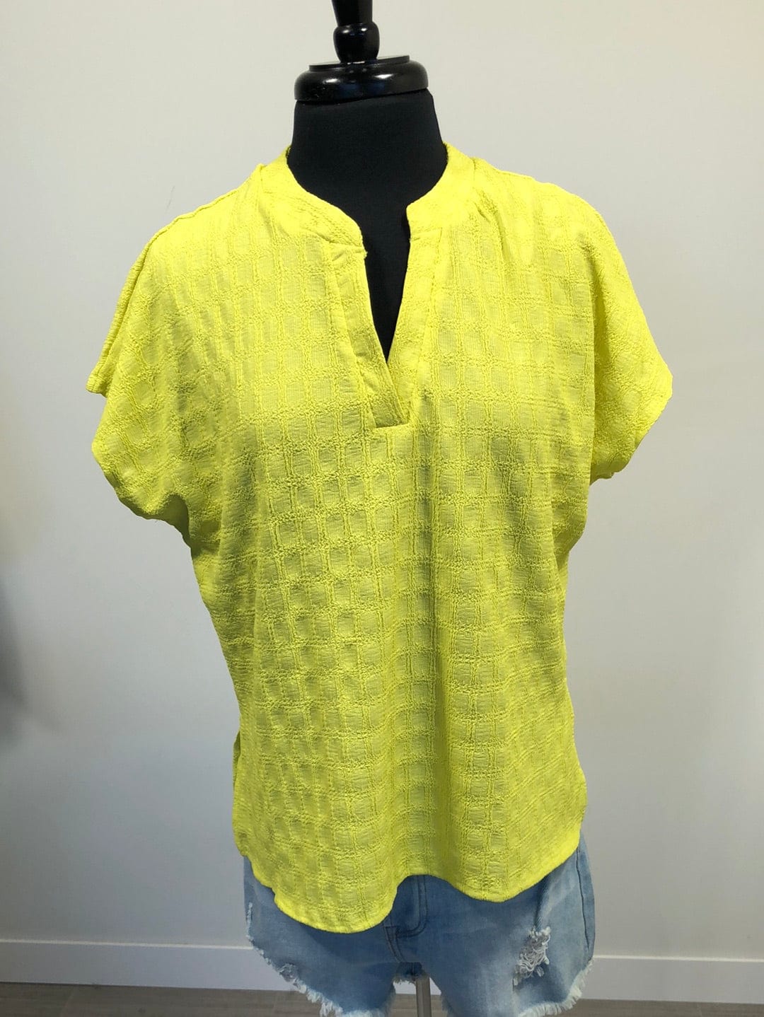 Electric Lime Short Sleeve Gabby Top