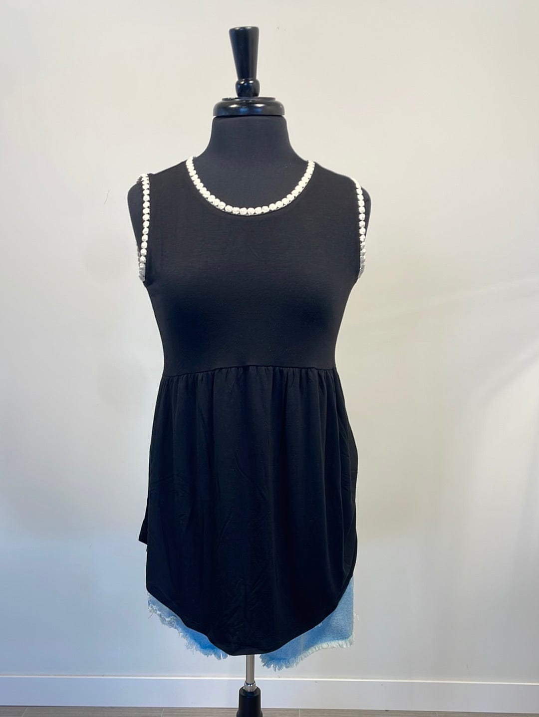 Black Empire Shirring Tank