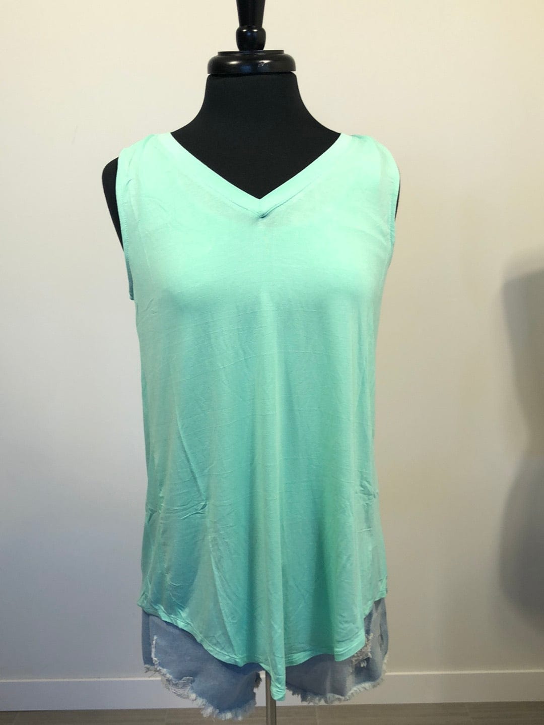 Mint Luxe V-neck Sleeveless Top
