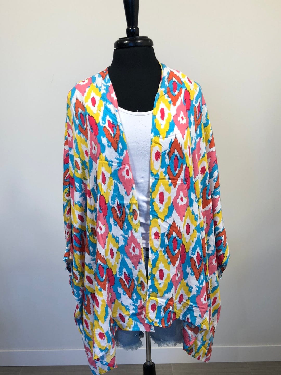 Turquoise & Pink Aztec Kimono