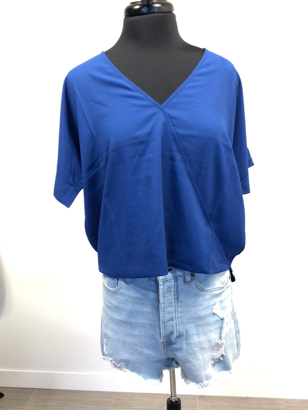 Midnight Navy Cross Front Blouse
