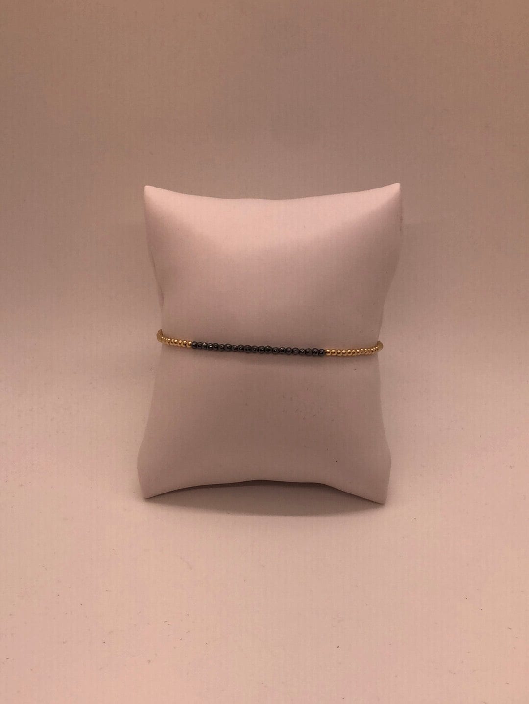 Gold Bliss 2mm Bead Bracelet - Faceted Hematite