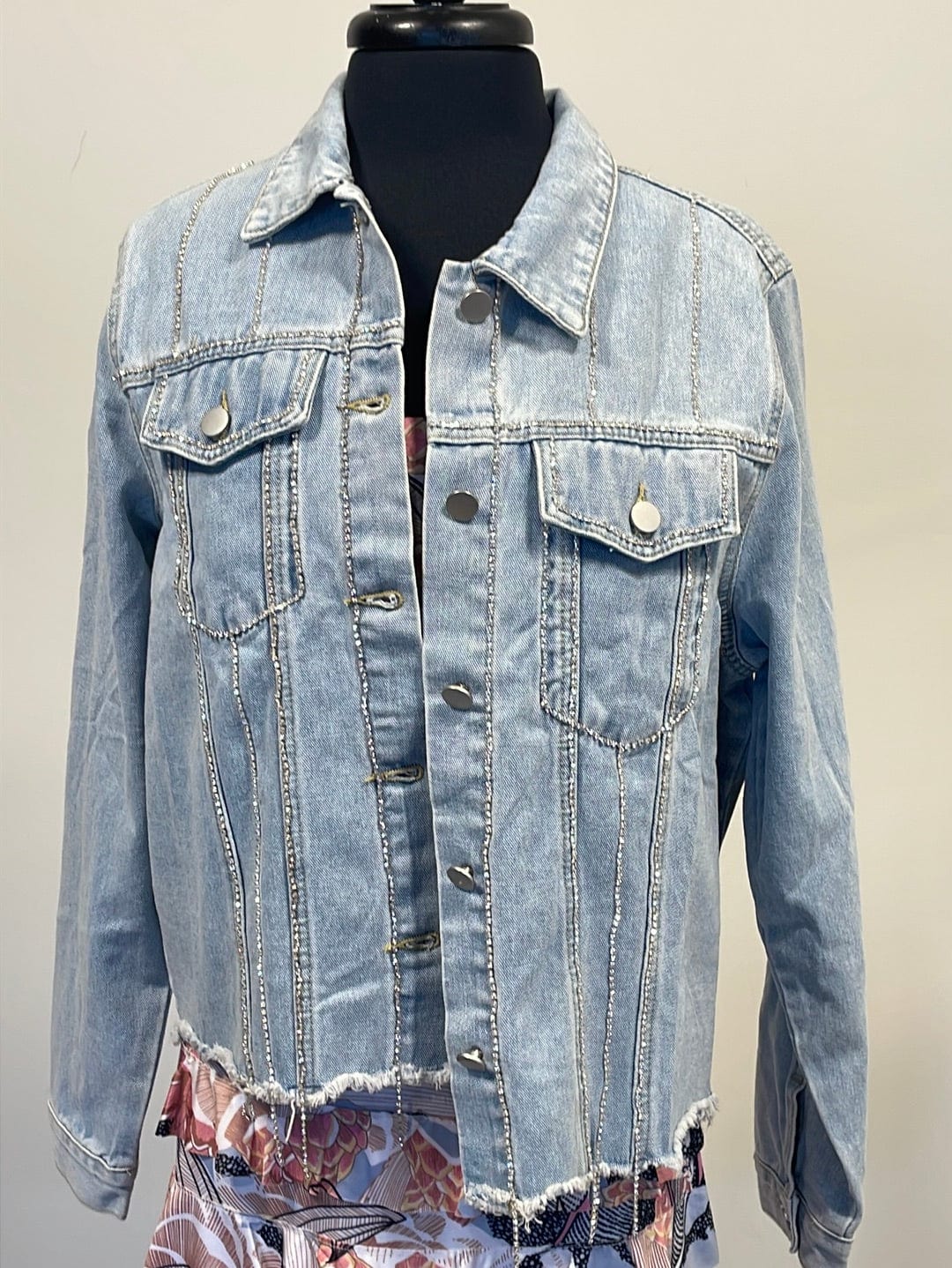 Diamond Trim Denim Jacket