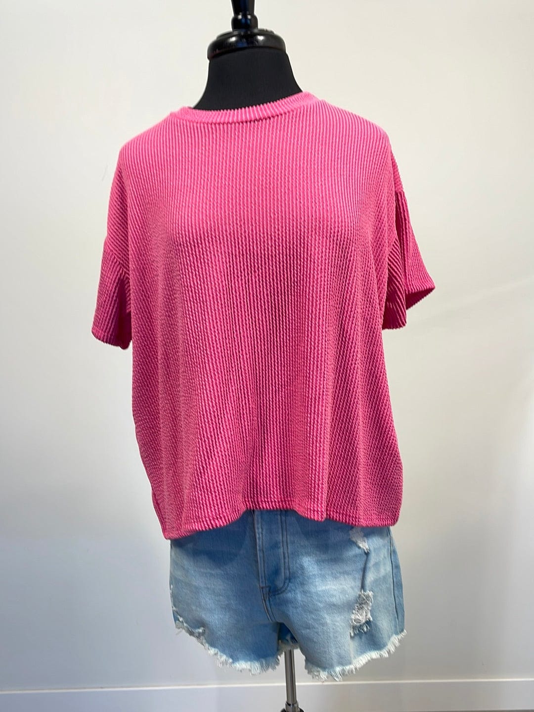 Fuchsia Everyday Relaxed Ribbed Top