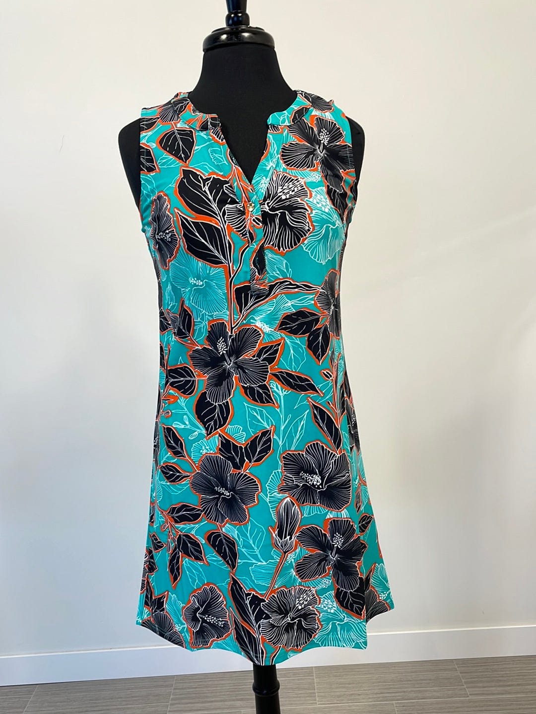 Teal & Black Lily Shift Dress
