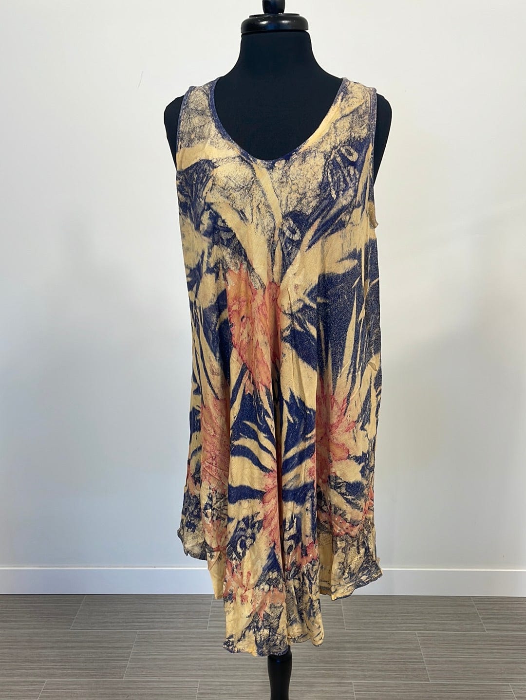Natural Blue Tie Dye Dress