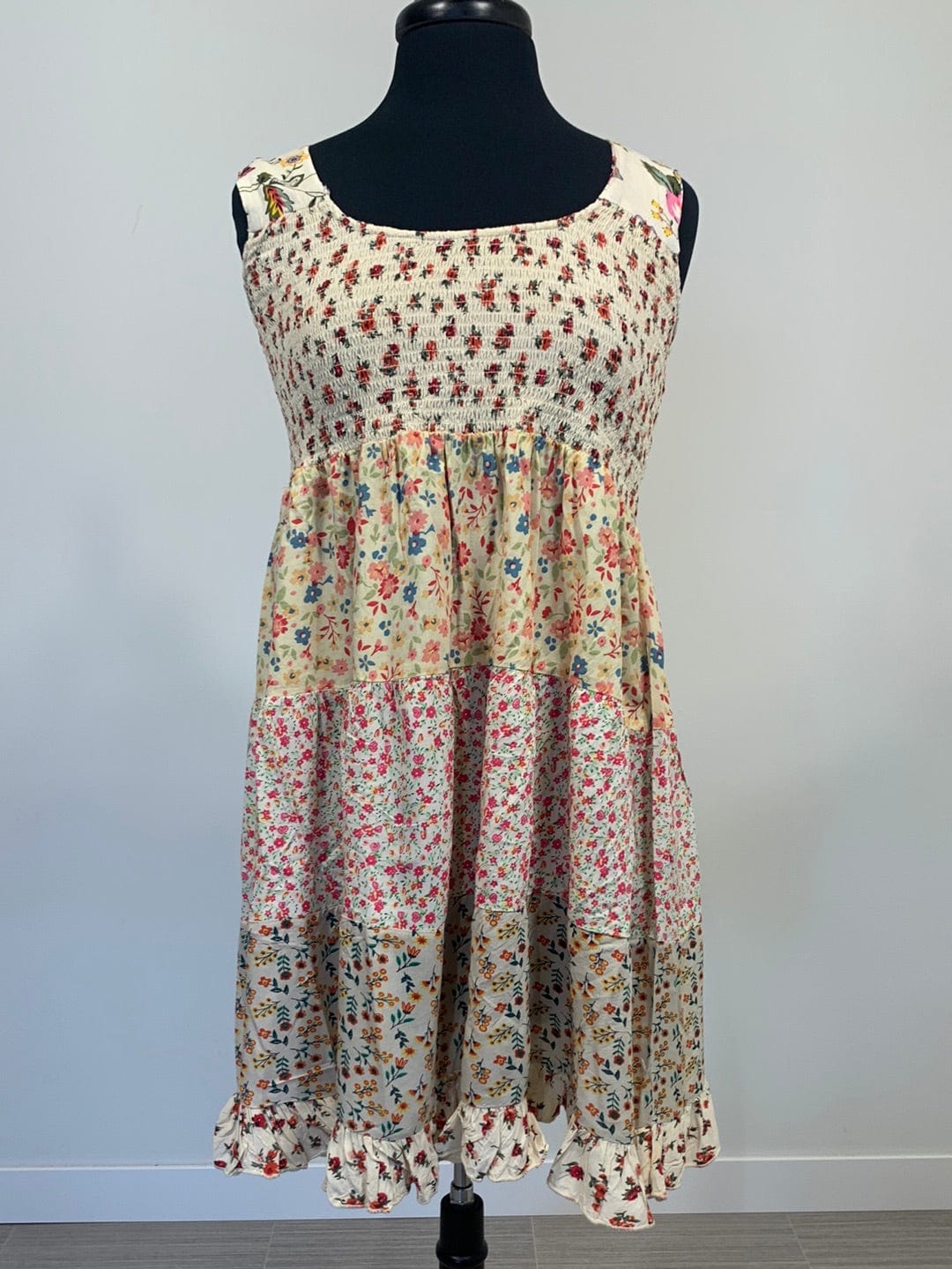 Patchwork Tank Tiered Dress