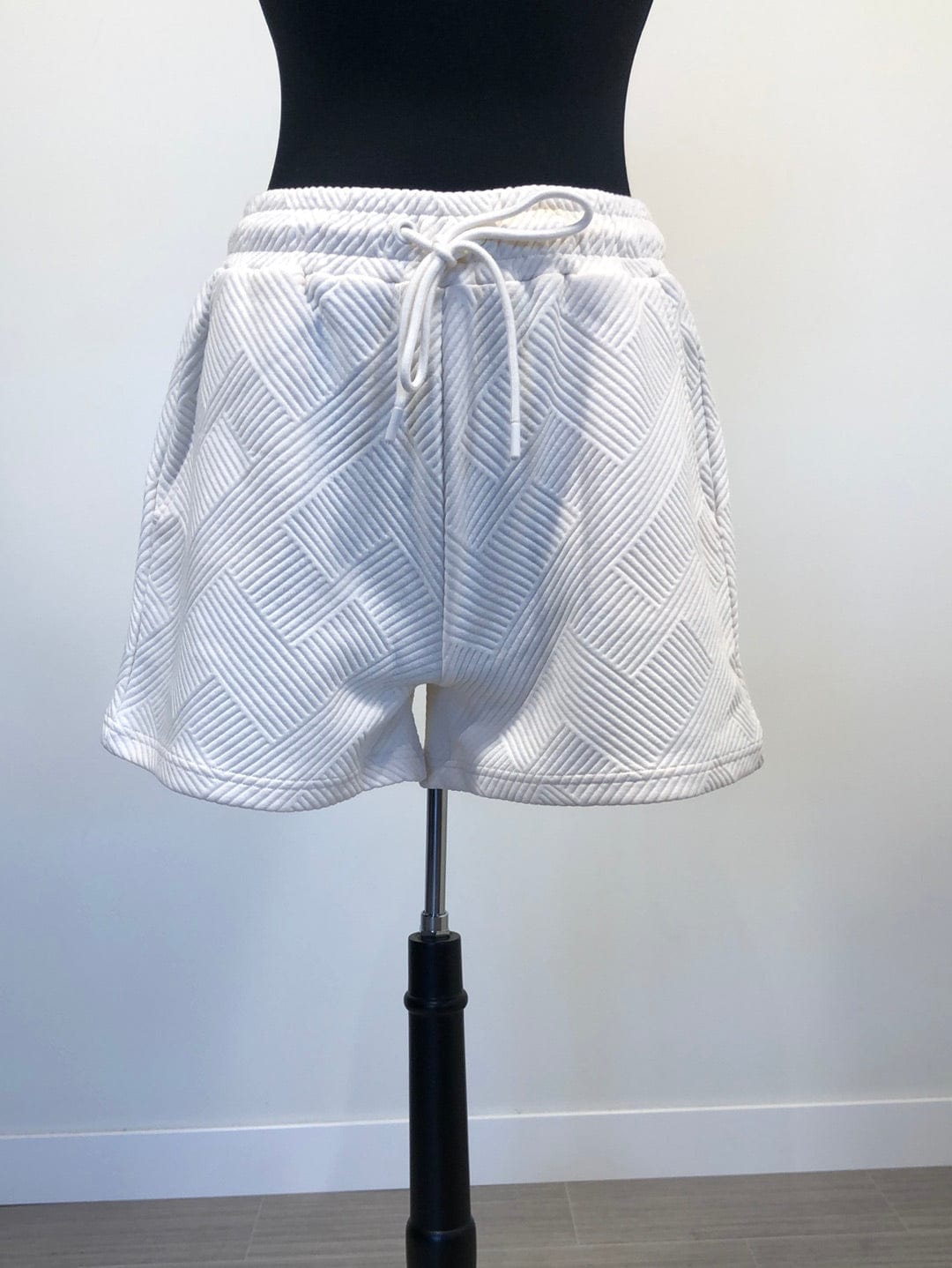 Ivory Textured Soft Shorts