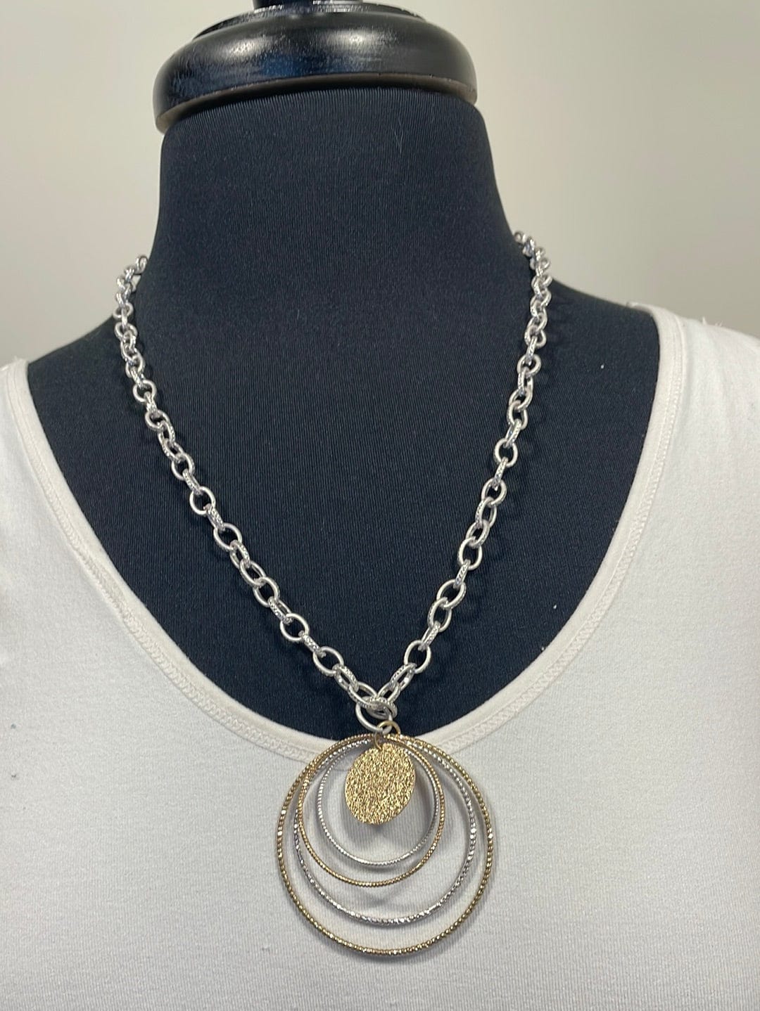 Multi Circle Chain Pendant Necklace