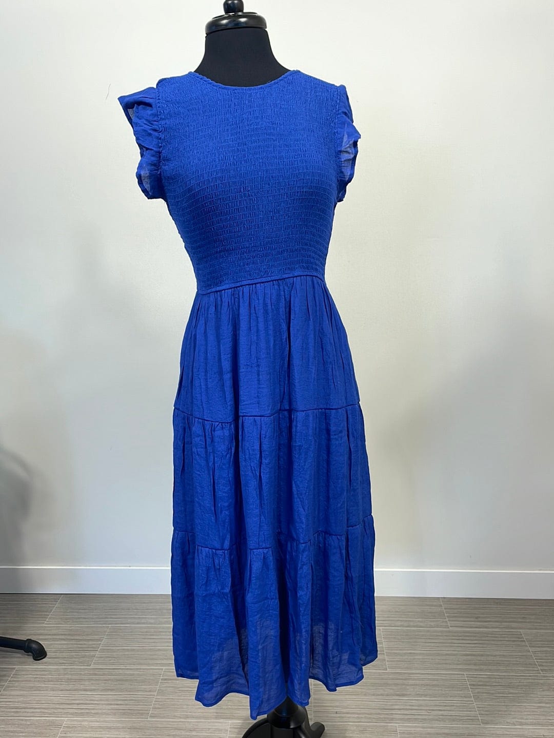 Royal Blue Smocked Tiered Dress