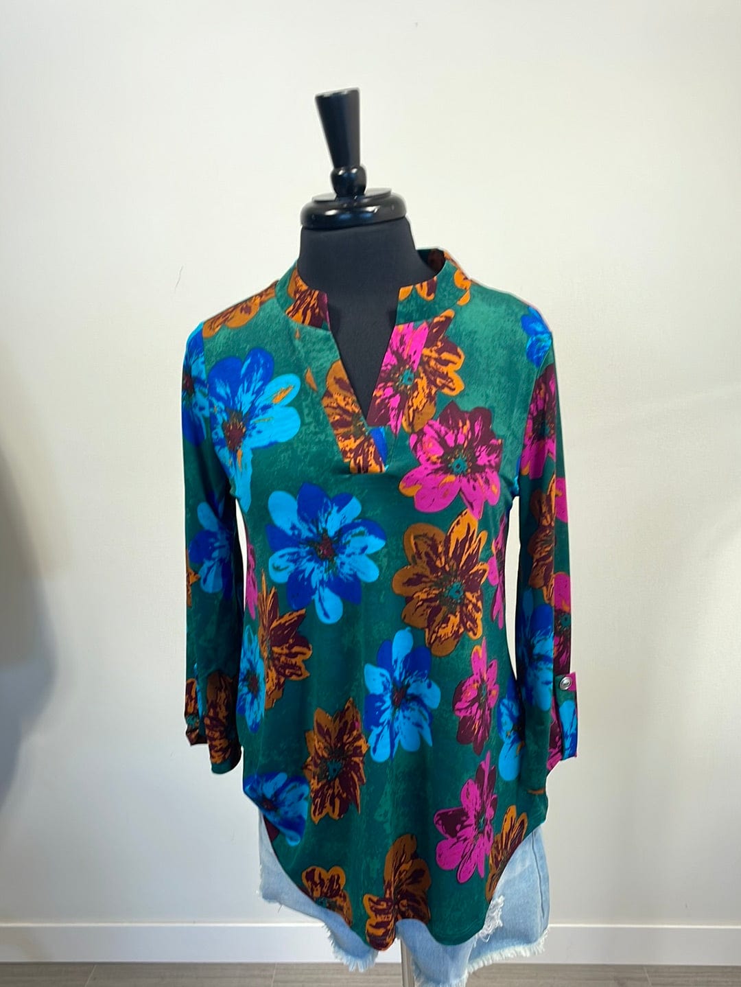 Green & Floral Lizzy Top