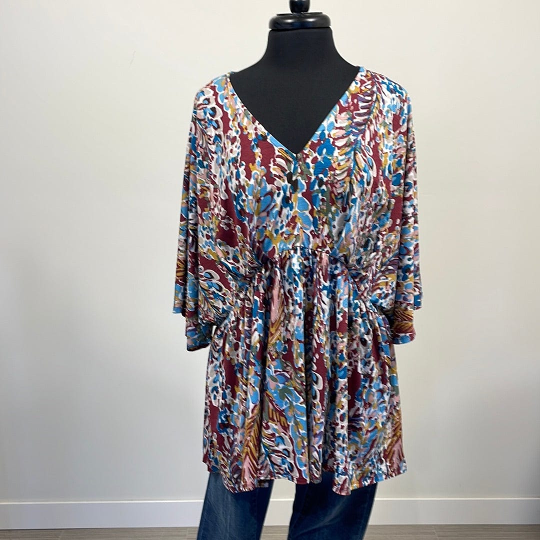 Burgundy Fields of Flowers Top