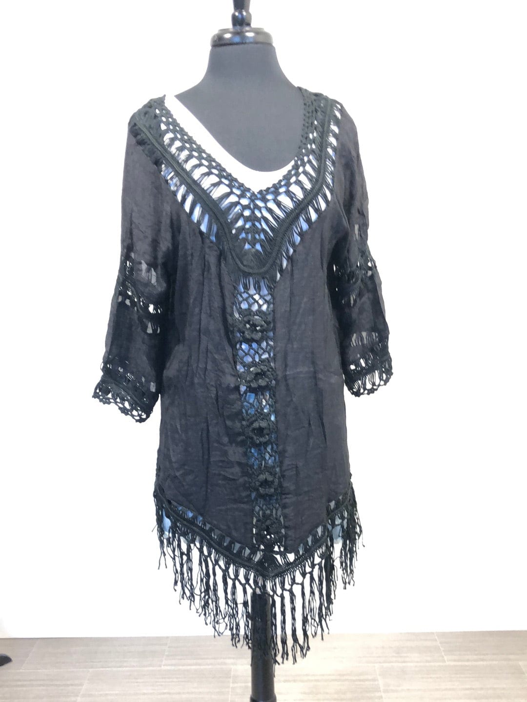 Black Hidden Floral Coverup