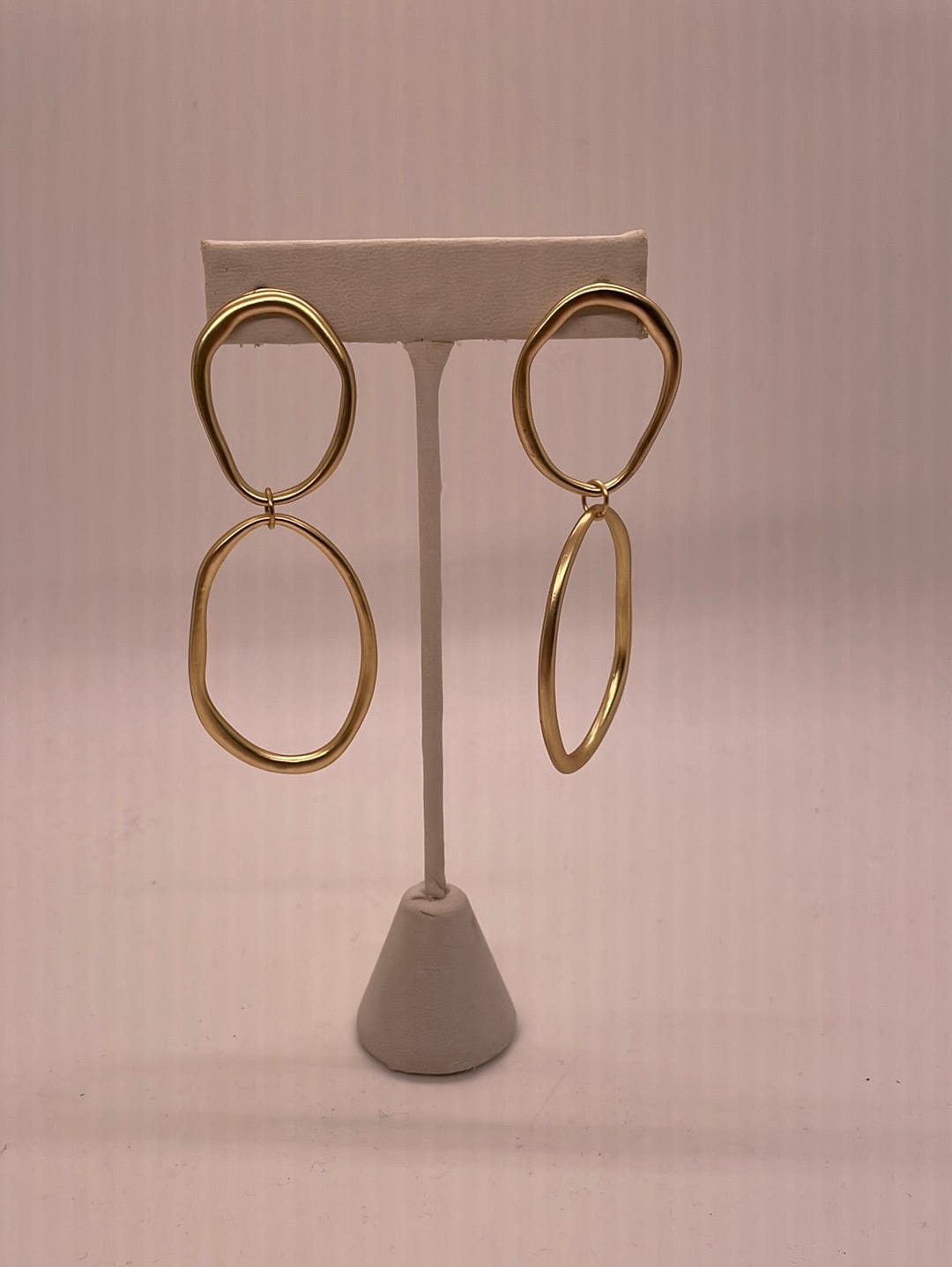 Gold Double Oval Earring