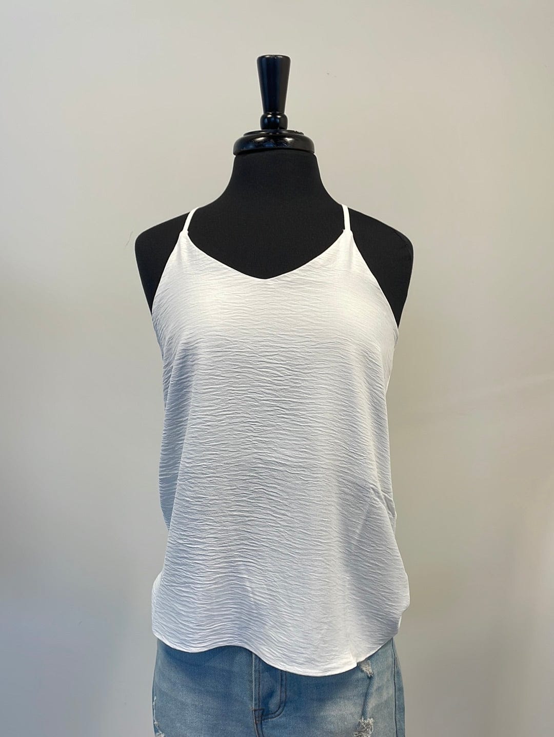 Off White Adjustable Strap Breezy Tank