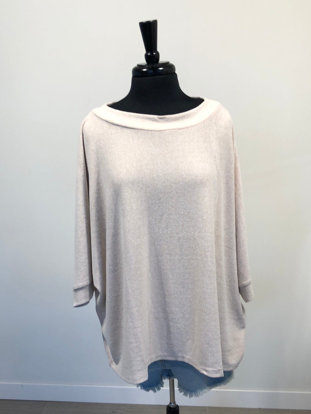 Oatmeal Comfy Scoop Neck Pullover