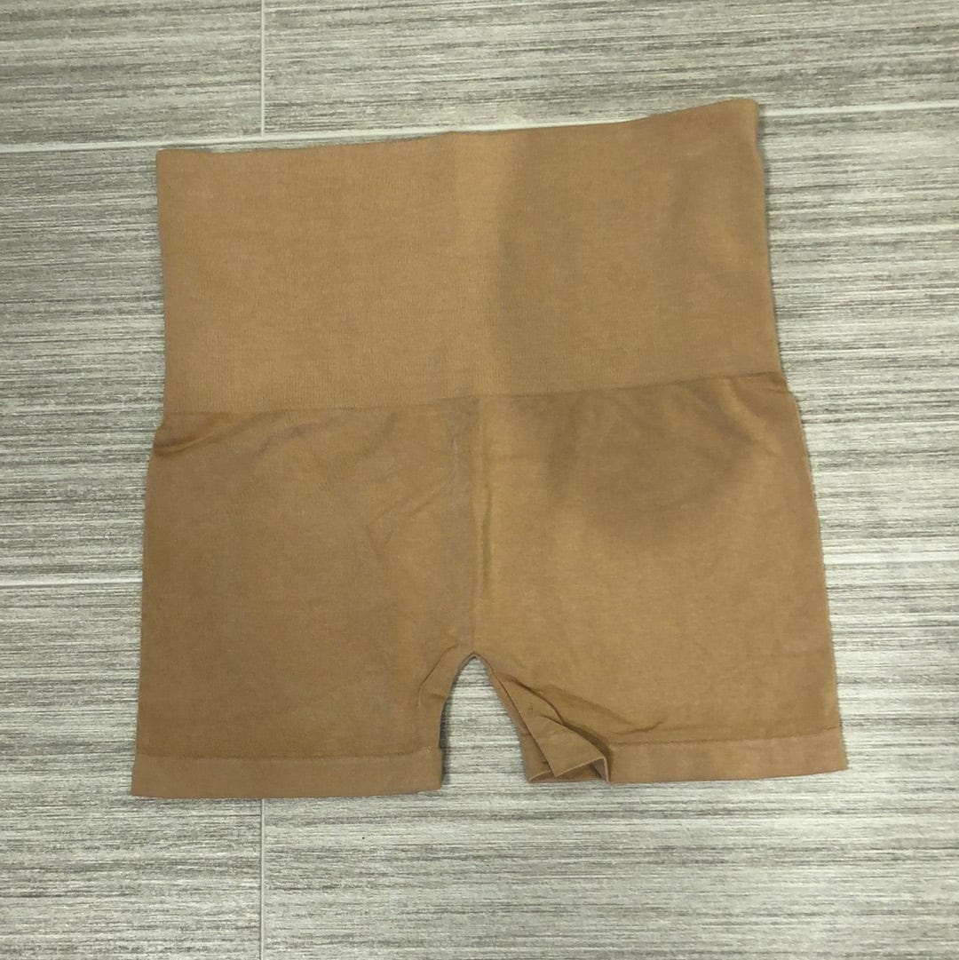 Tan High-Waist Tummy Control Shorts