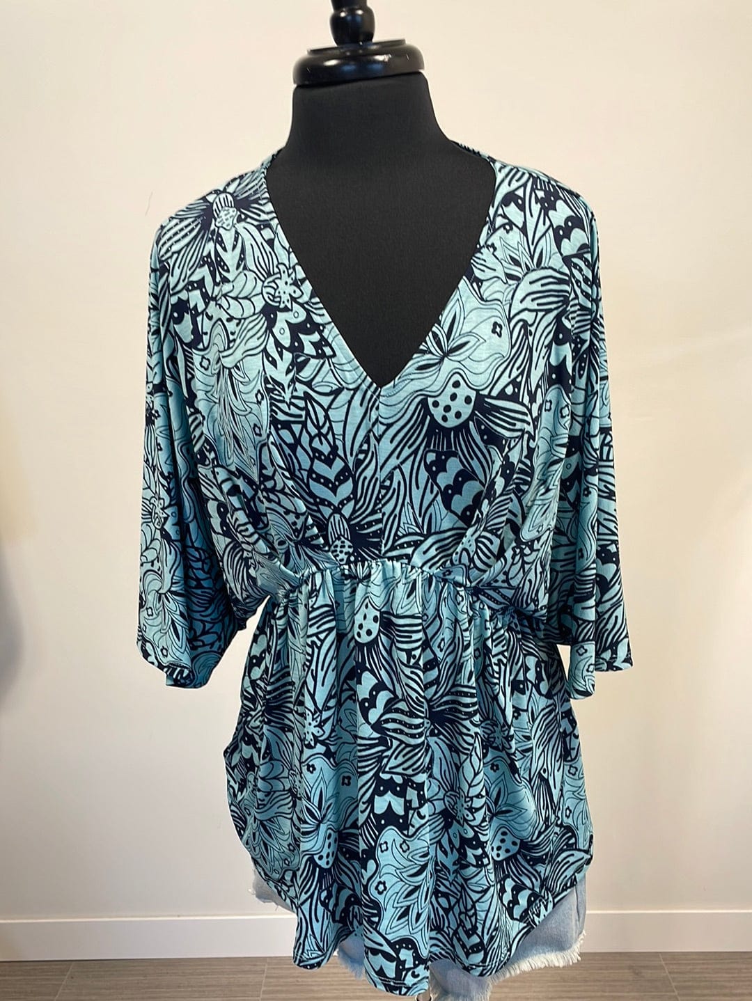 Teal & Navy Floral Dreamer Top