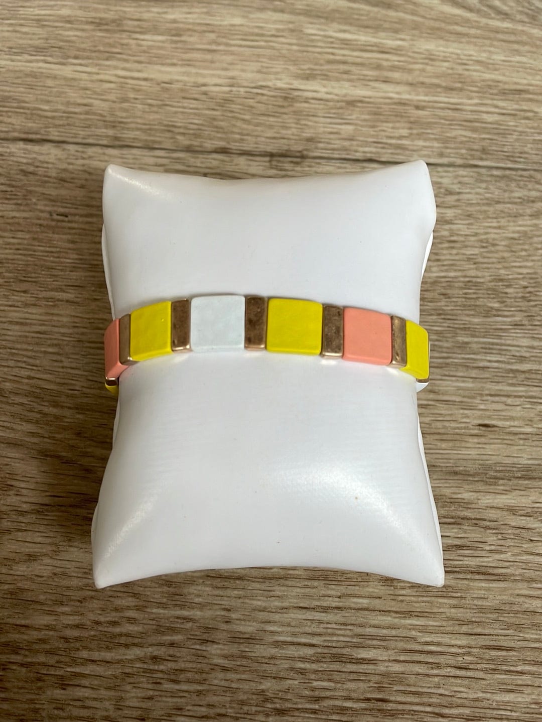 Yellow Mixed Squares Bracelet