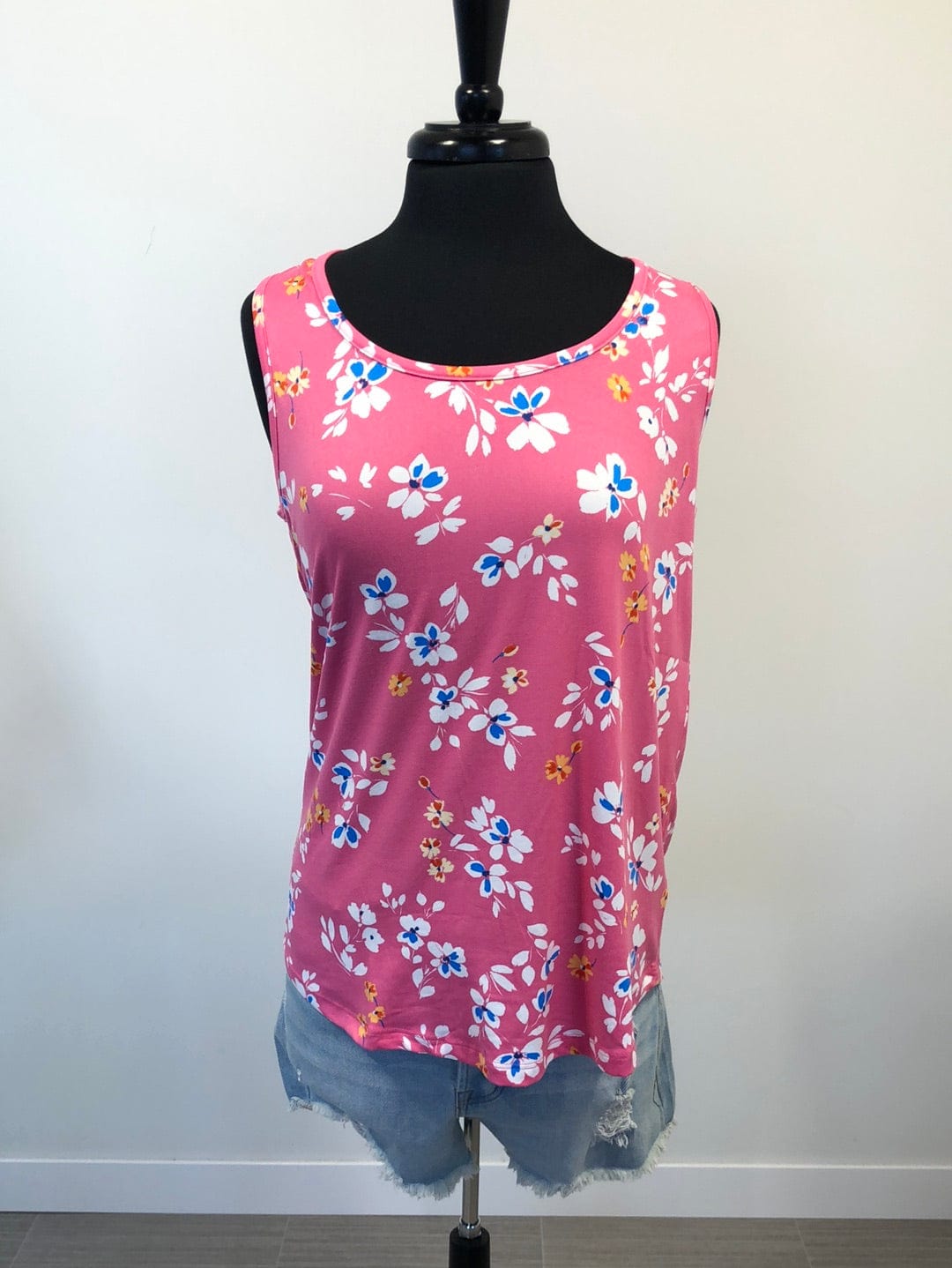 Brushed Pink Floral Sleeveless Top