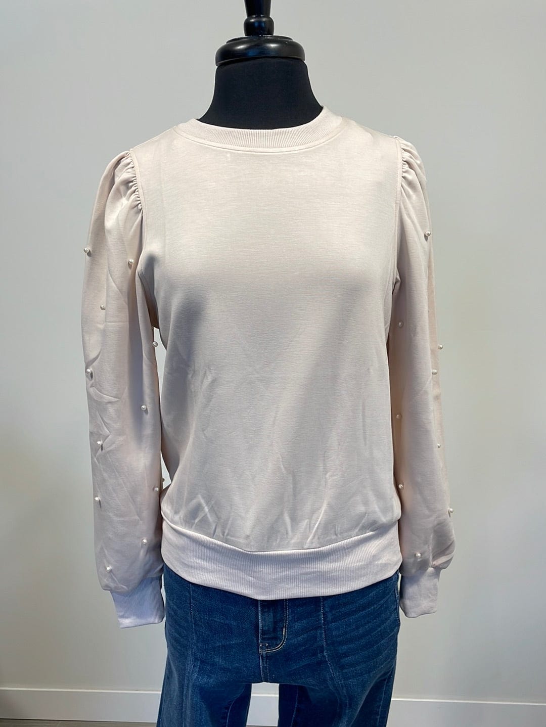 Champagne Pearl Sleeve Pullover