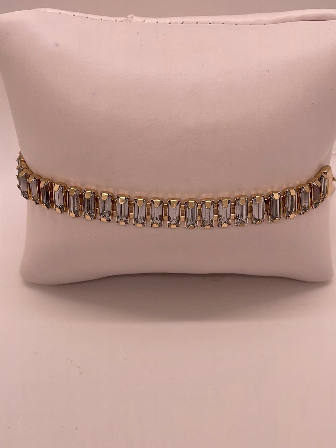 Clear Gold Pull String Crystal Bracelet