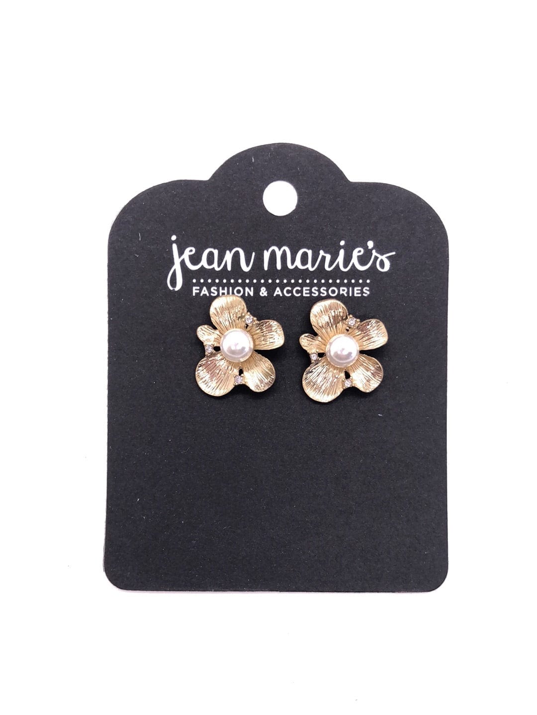 Gold Pearl Flower Earring