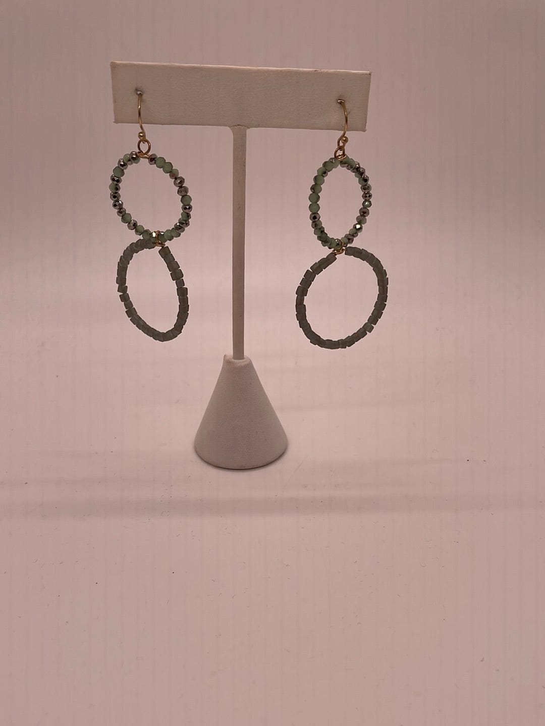 Olive Interlocking Beaded Earring