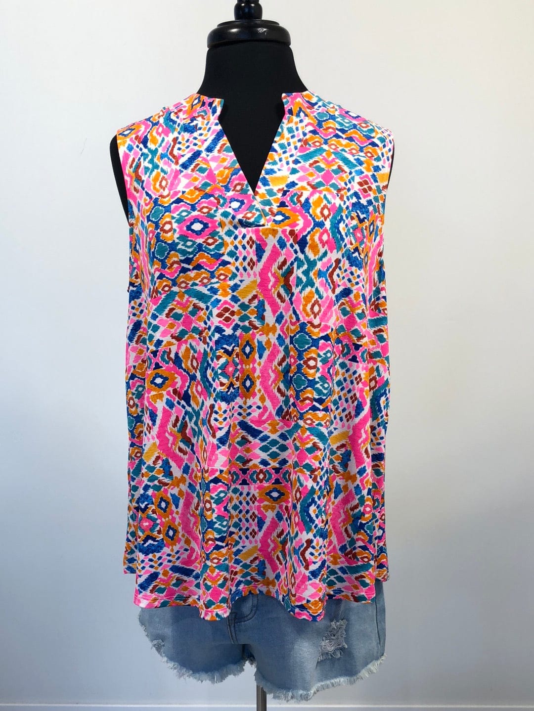 Neon Pink Aztec Tank