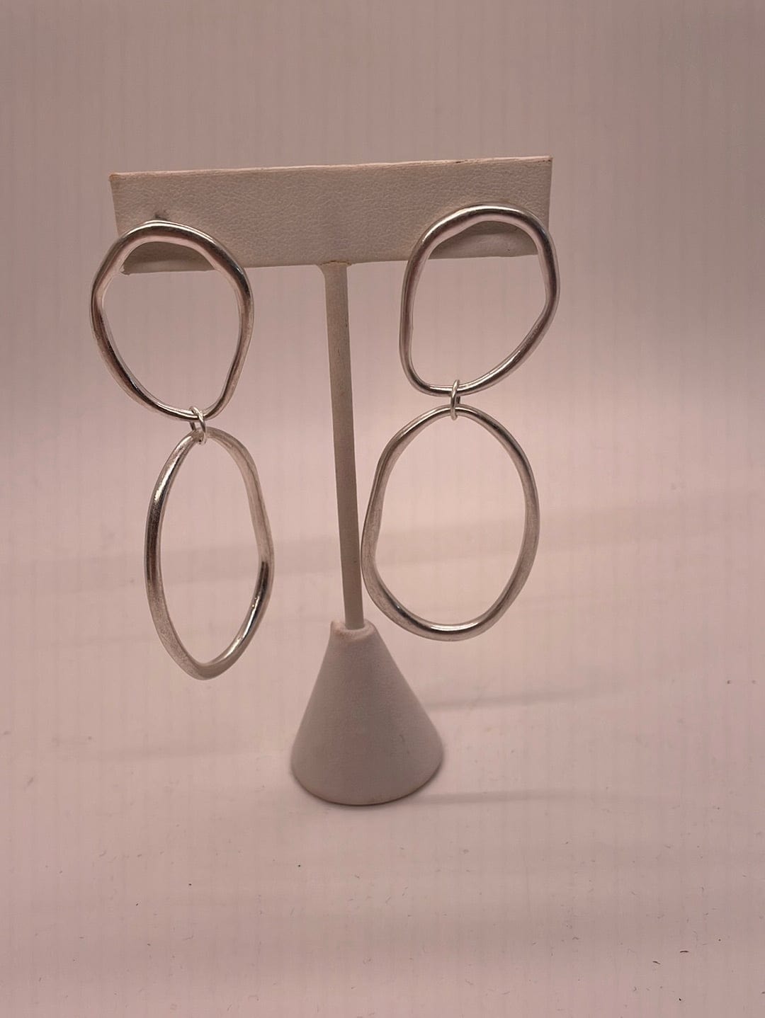 Silver Double Oval Earring