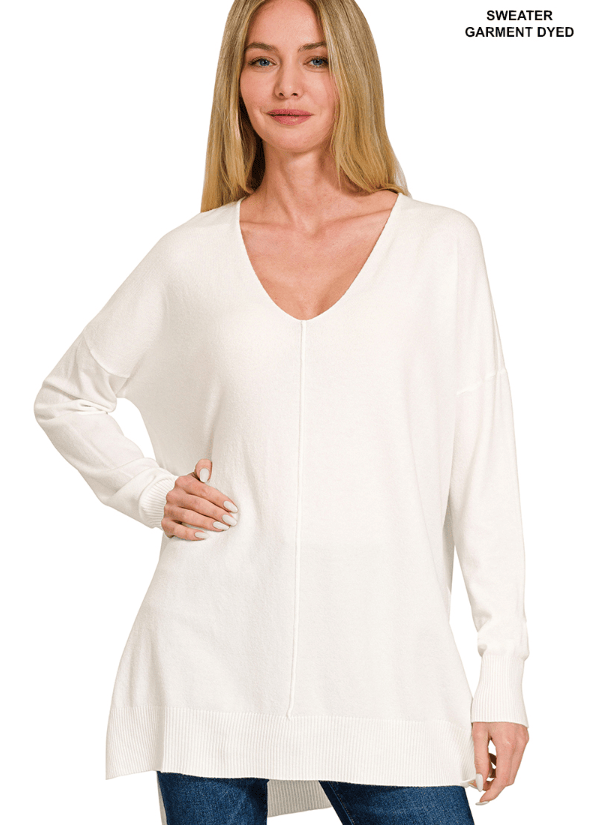 Ivory V-Neck Butter Sweater