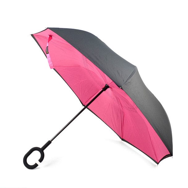 Magenta Eyelet Reversible Umbrella