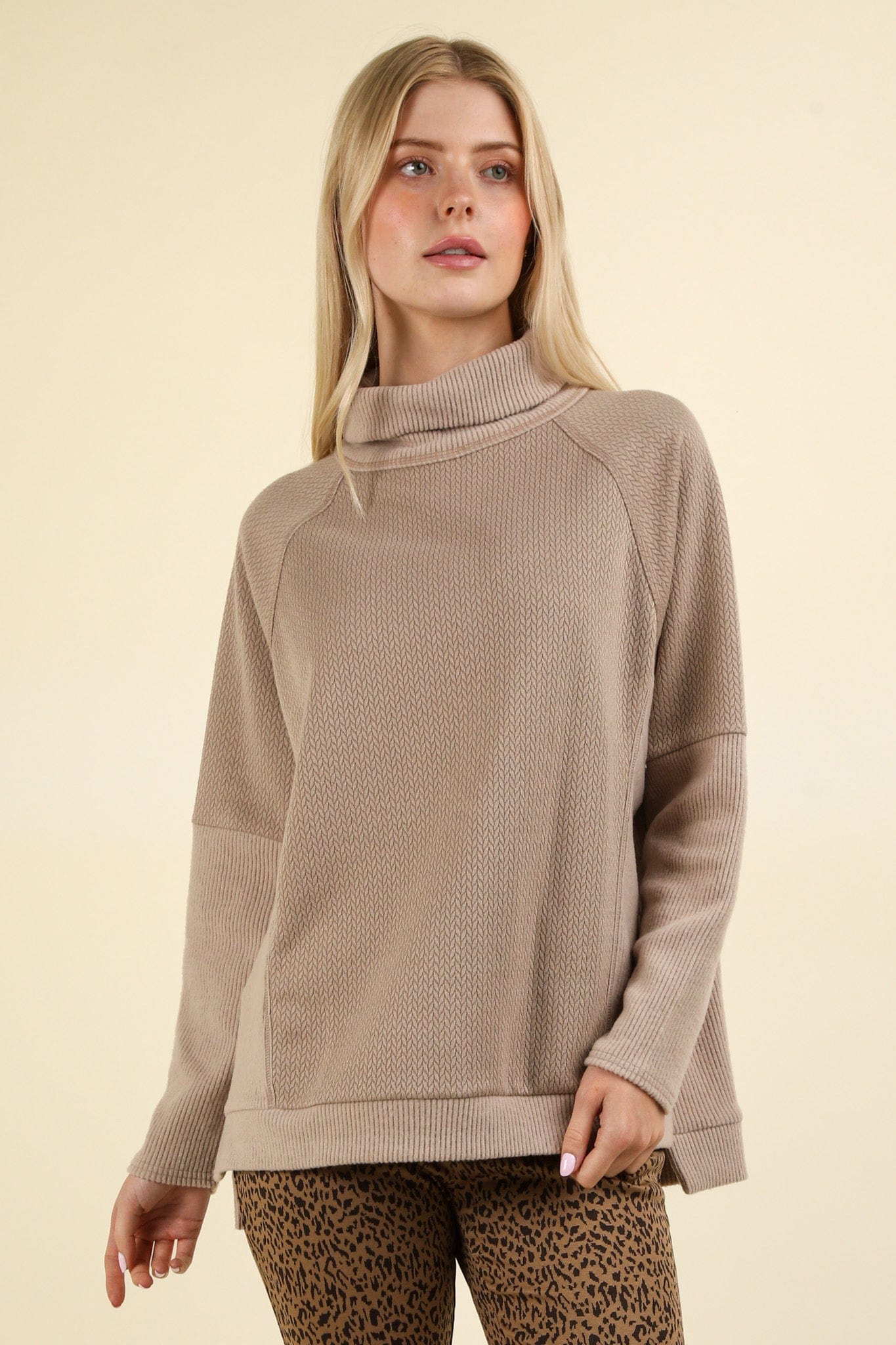 Mocha Soft Knit Oversized Top