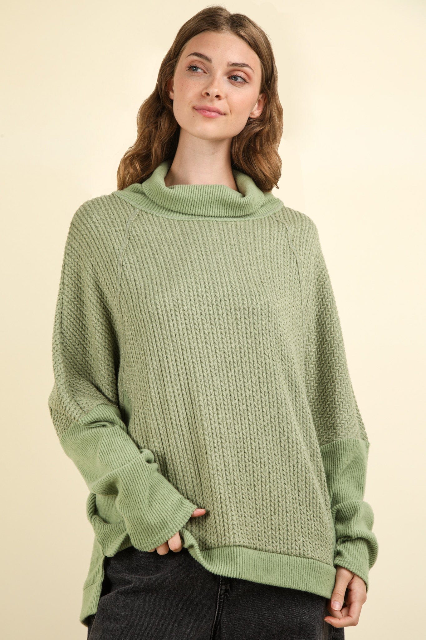 Sage Soft Knit Oversized Top