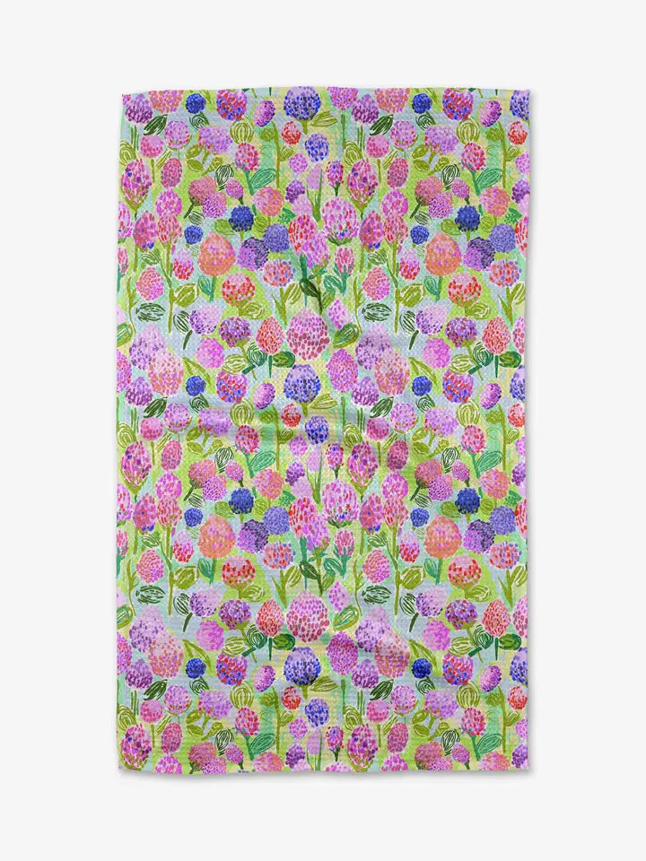 Geometry Spring Clovers Tea Towel