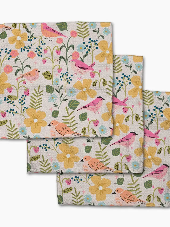 Summer Songbirds Dishcloth Set