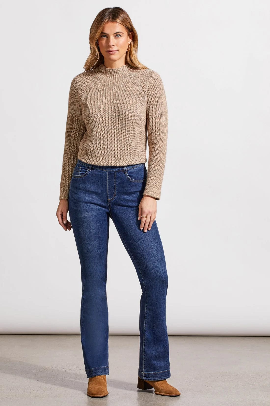 Audrey Pull On Flare Jeans - Blue Moon