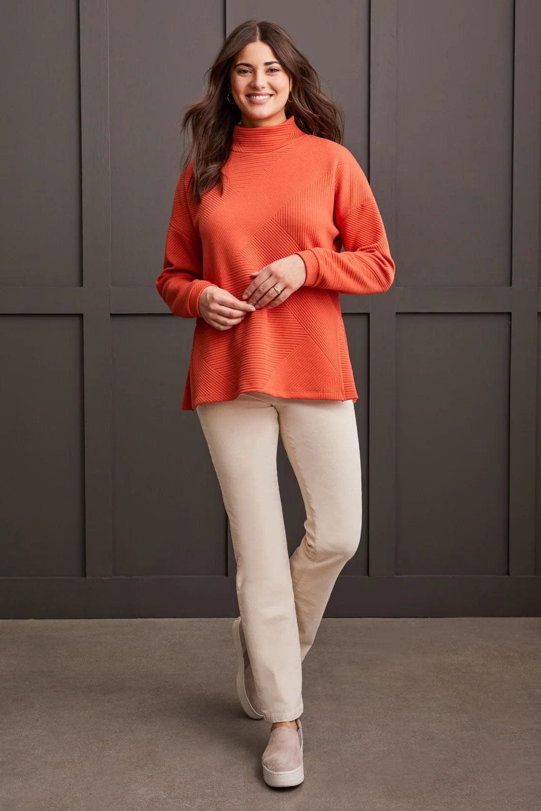 Ginger L/S Quilted Tunic w/Side Slit