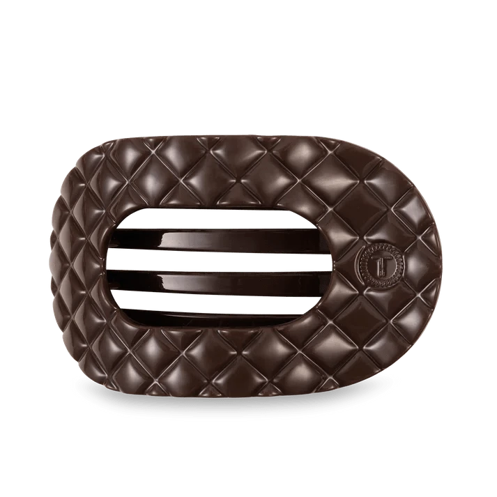 Truly Taupe Quilted Large Flat Round Clip