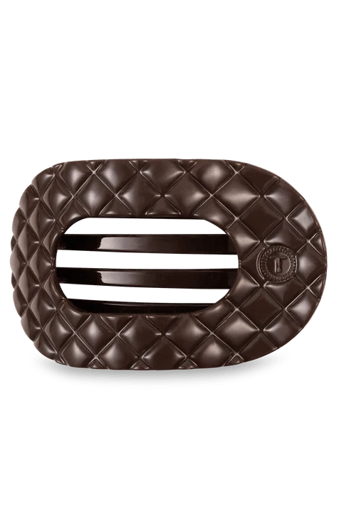 Truly Taupe Quilted Medium Flat Round Clip