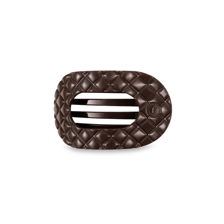 Truly Taupe Quilted Small Flat Round Clip