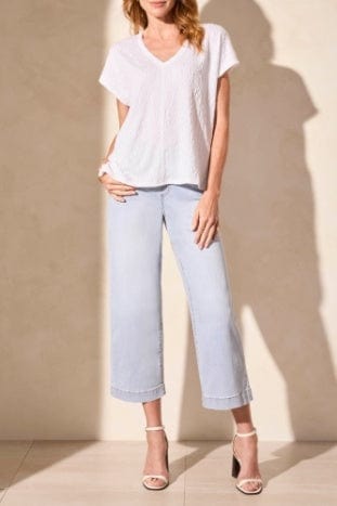 White Cap Sleeve V-Neck Top