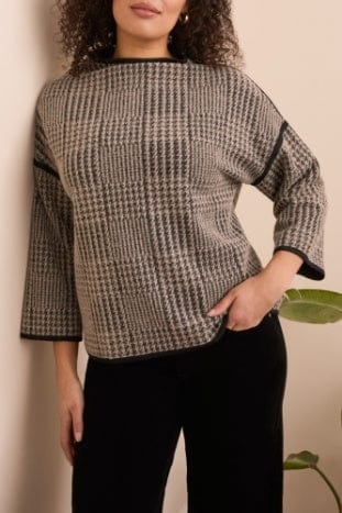 Sandstone 3/4 Sleeve Mock Neck Top