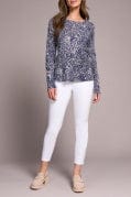 Sapphire Printed Crewneck  Sweater