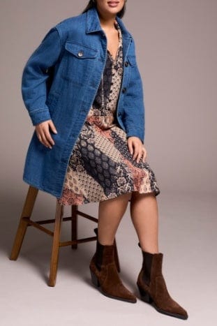 Blue Bliss Button Long Quilted Jacket