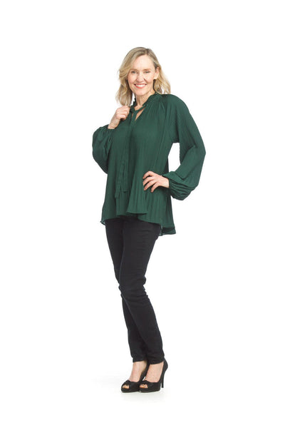 Emerald Pleated Blouse