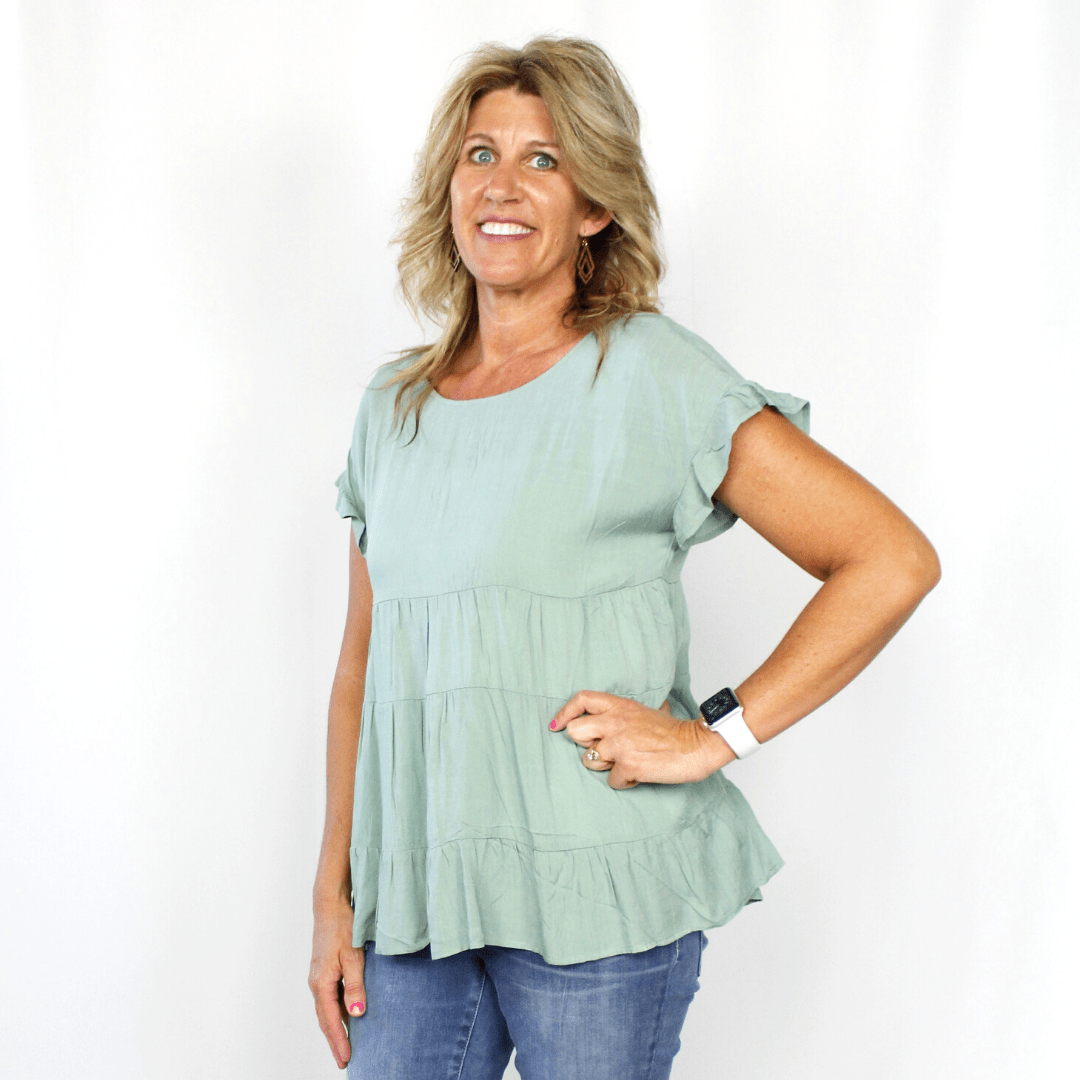 Babydoll Flutter Sleeve Top