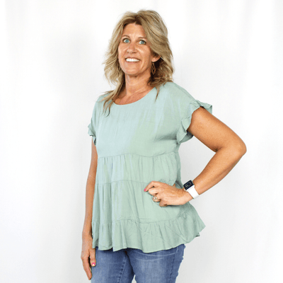 Babydoll Flutter Sleeve Top