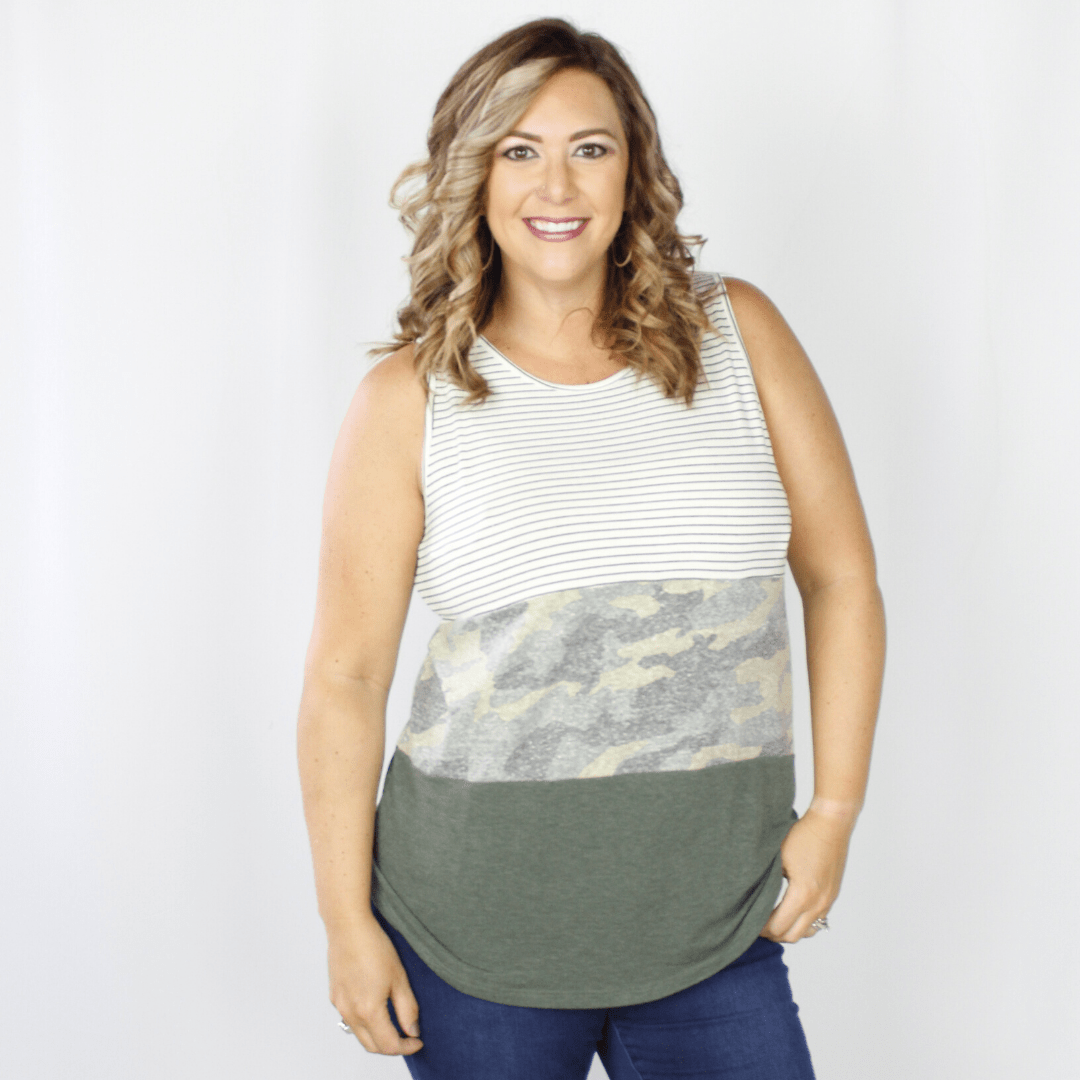 Camo Colorblock Tank