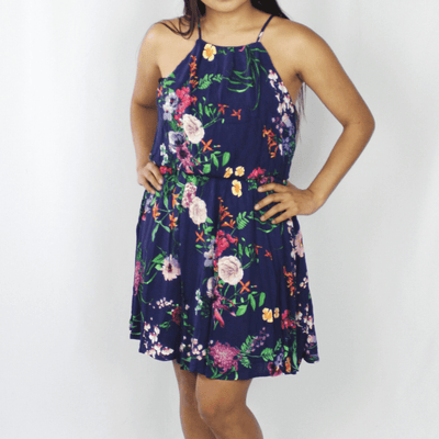 Navy Floral Dress